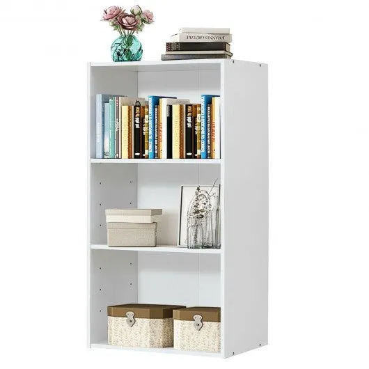 3 Open Shelf Bookcase Modern Storage Display Cabinet-White