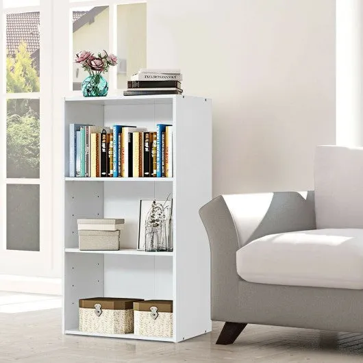 3 Open Shelf Bookcase Modern Storage Display Cabinet-White