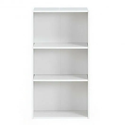 3 Open Shelf Bookcase Modern Storage Display Cabinet-White