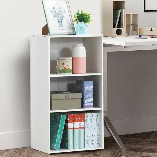 3 Open Shelf Bookcase Modern Storage Display Cabinet-White