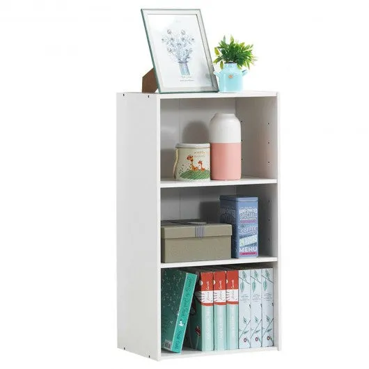 3 Open Shelf Bookcase Modern Storage Display Cabinet-White