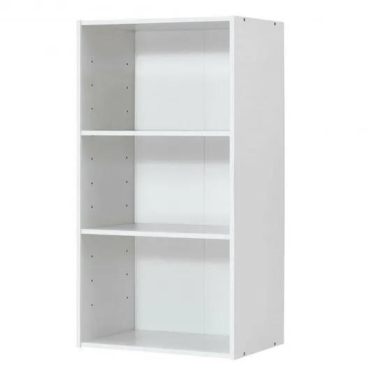 3 Open Shelf Bookcase Modern Storage Display Cabinet-White