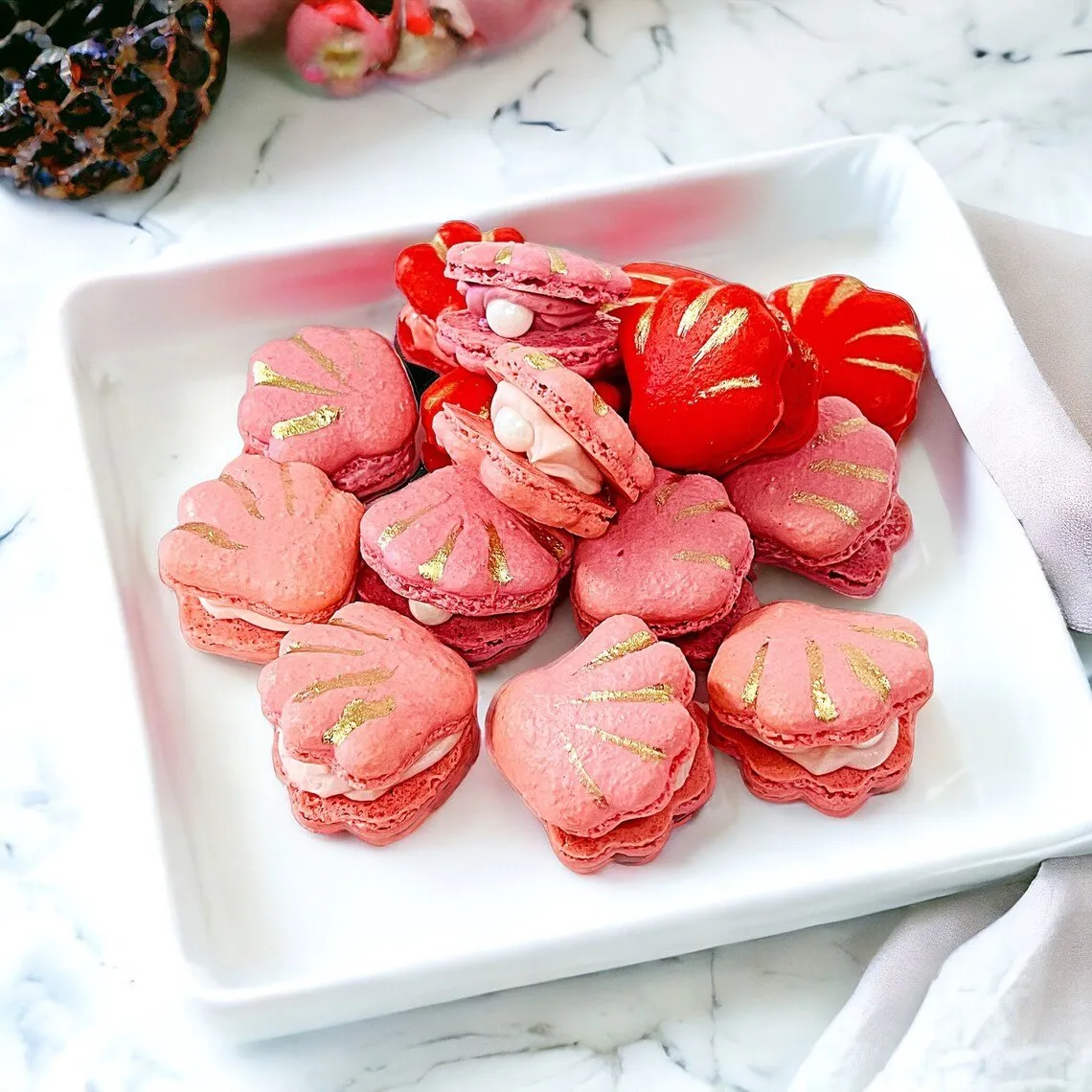 Customizable Seashell Macarons