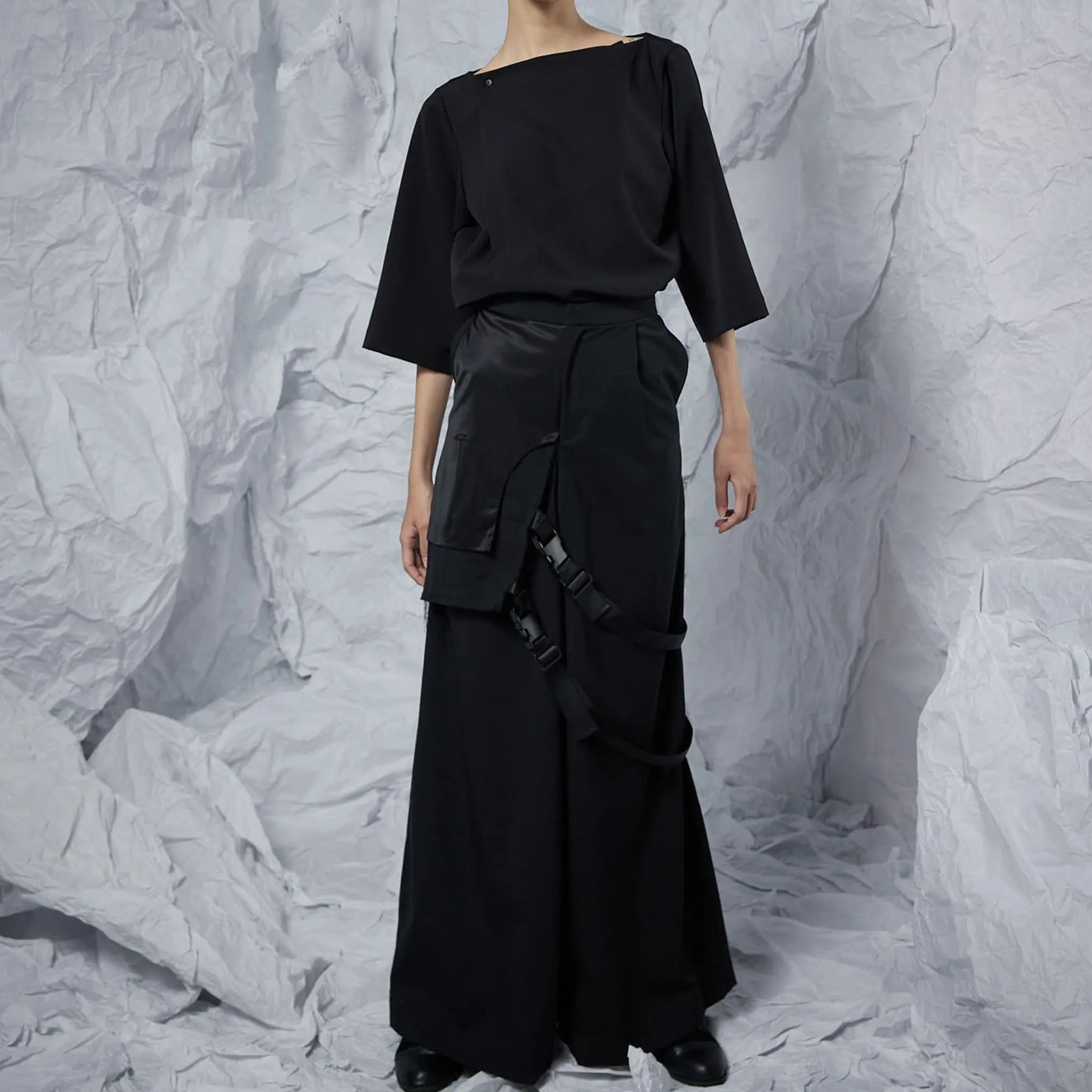 Half Waistcoat Wide-Leg Trousers