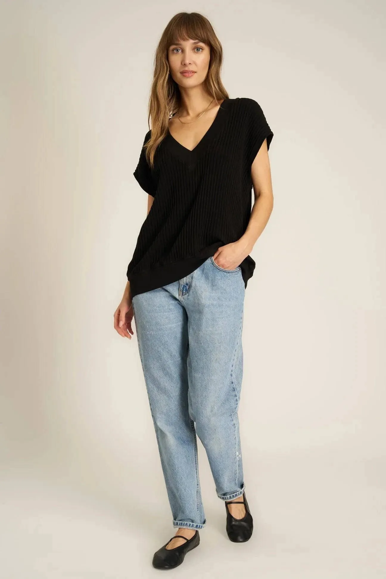 Lost in Love Oversized Sweater Vest by Project Social T | Black