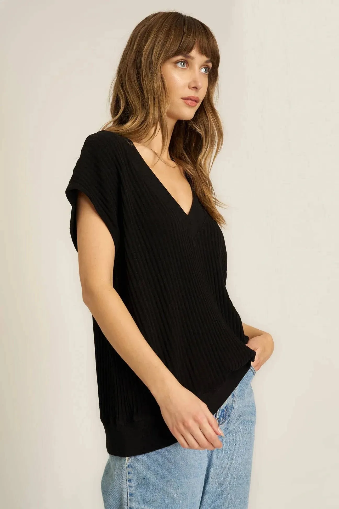 Lost in Love Oversized Sweater Vest by Project Social T | Black