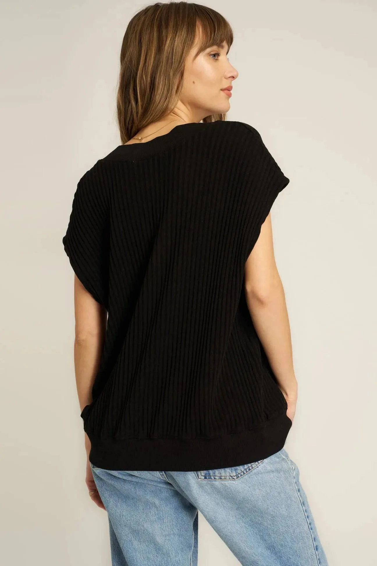 Lost in Love Oversized Sweater Vest by Project Social T | Black
