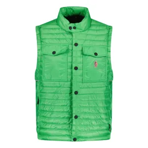 MONCLER GRENOBLE 'OLLON' FABRIC GILET GREEN