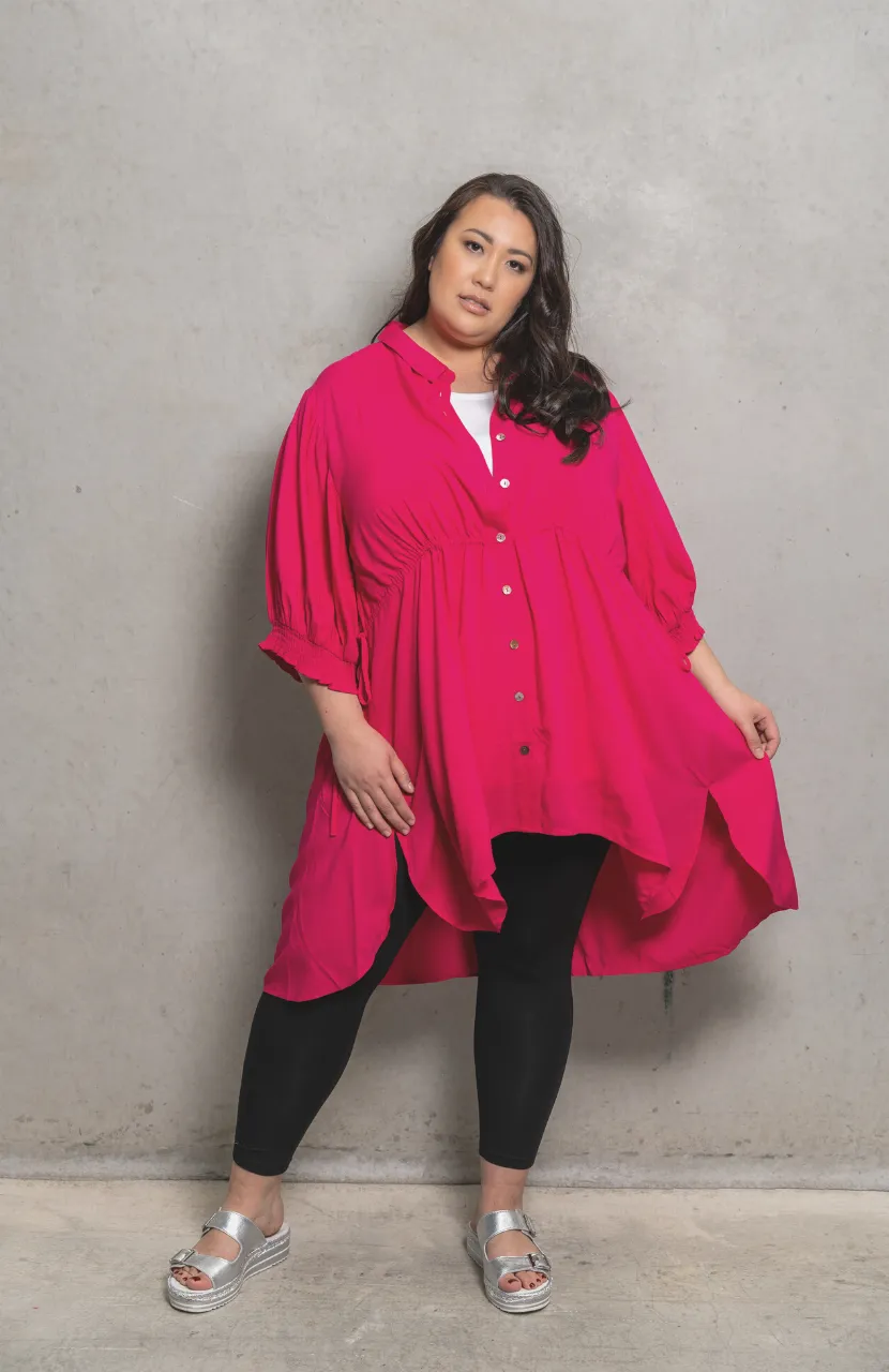 'SASS' Drawstring Top - Pink