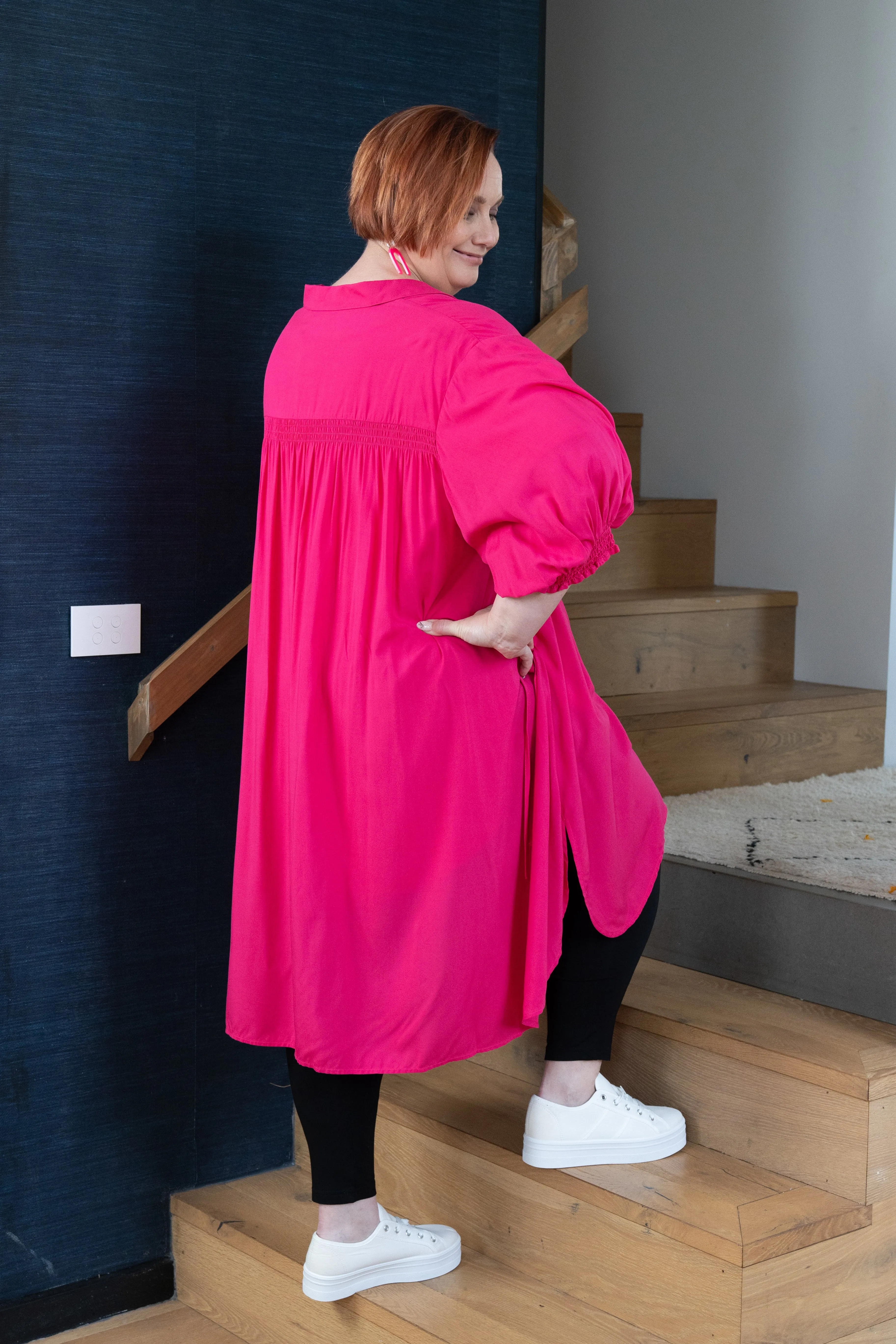 'SASS' Drawstring Top - Pink