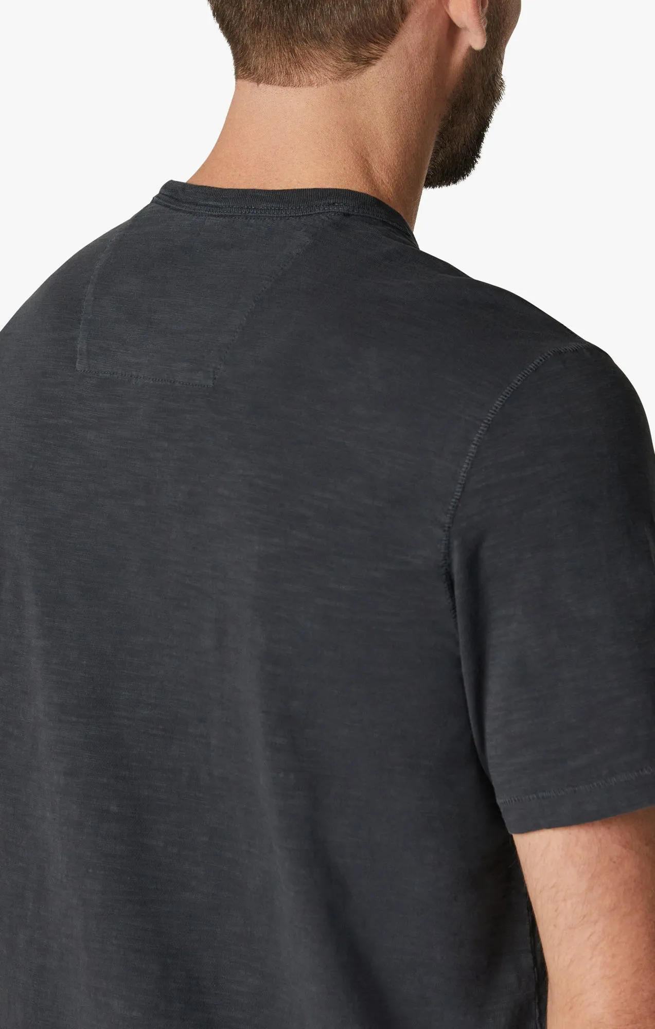 Slub Crew Neck T-Shirt in Dark Navy