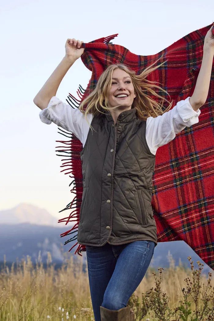 TOM BECKBE WOMENS QUILTED VEST - OLIVE