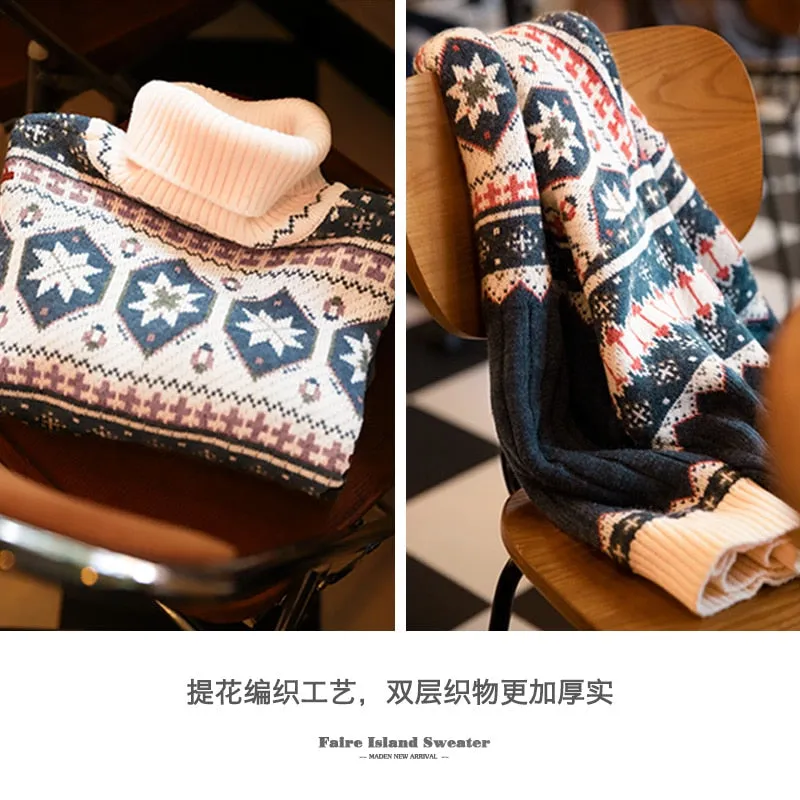 Turtlenecks Snowflake Sweater